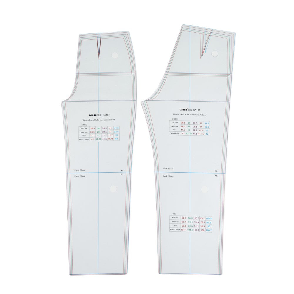 DIHAN KA101 (American 12~20 size) Multi Size Plastic Woman's Basic Pants Pattern Block