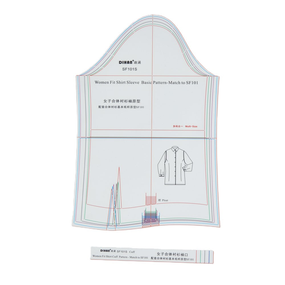 DIHAN SF101S Woman's Fit Shirt Sleeve Multi Size Plastic Basic Pattern Block Making Ruler Sewing Ruler Quilting Rulers Garment Ruler Cutting Ruler