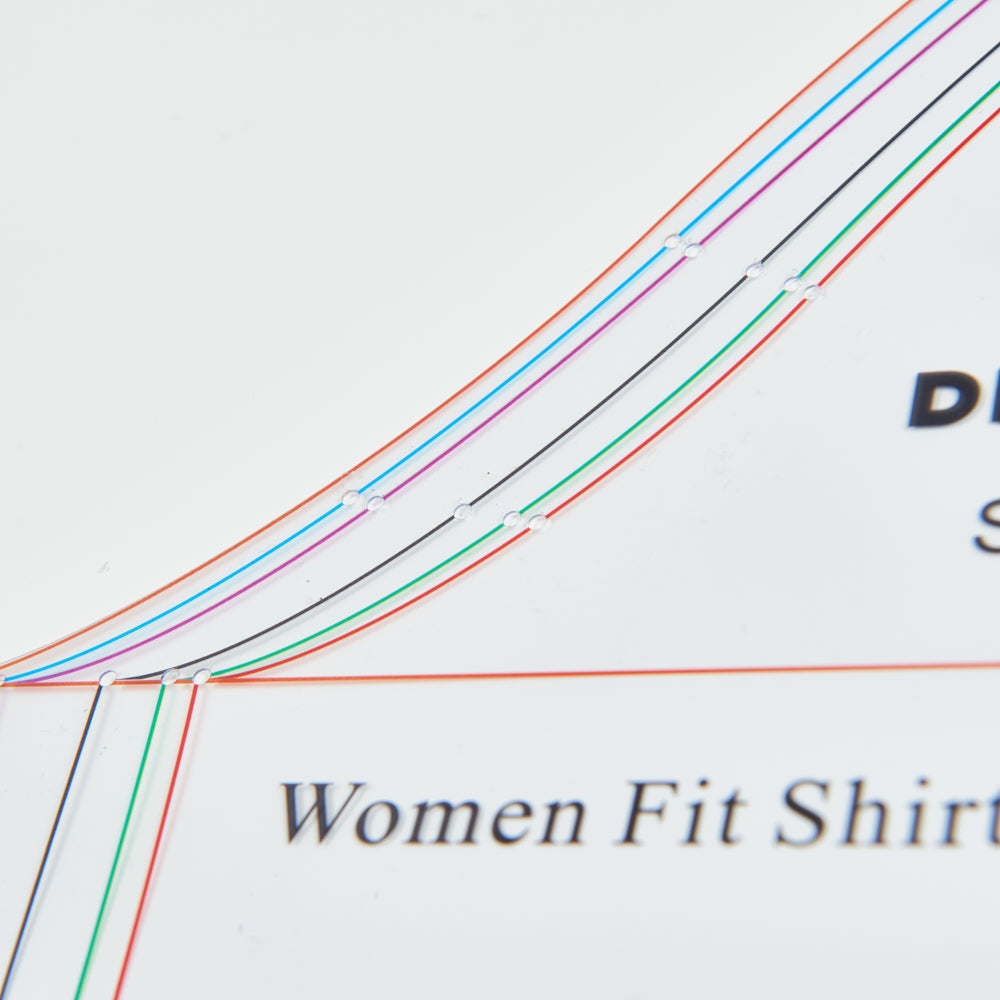 DIHAN SF101S Woman's Fit Shirt Sleeve Multi Size Plastic Basic Pattern Block Making Ruler Sewing Ruler Quilting Rulers Garment Ruler Cutting Ruler