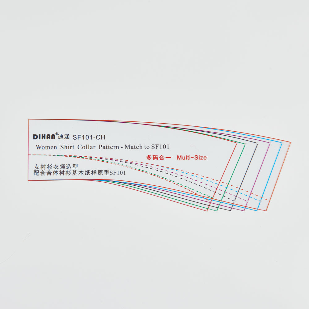 DIHAN SF101-CH Woman's Fit Shirt Leisure Collars Multi Size Plastic Basic Pattern Block Making Ruler Sewing Ruler Quilting Rulers Garment Ruler Cutting Ruler