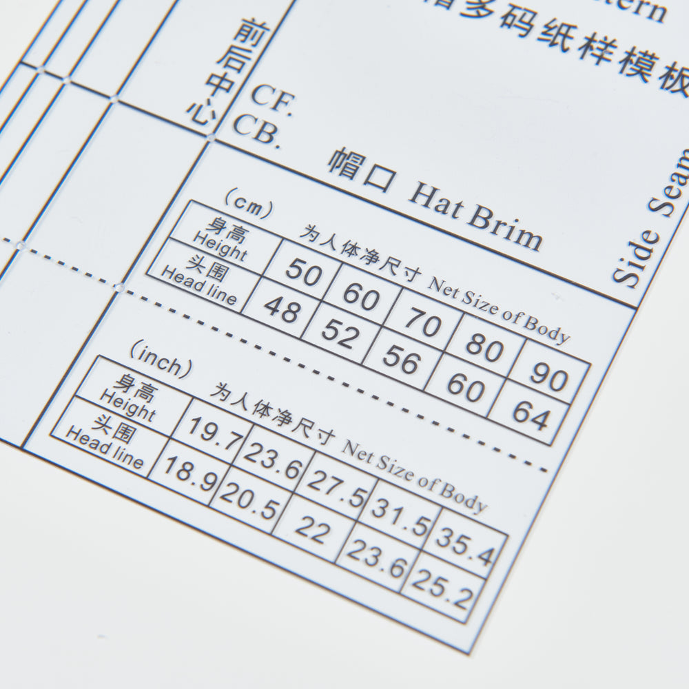 DIHAN HB101 Baby's Hats Multi Size Garment Pattern Plastic Block Making Ruler Sewing Ruler Quilting Rulers Garment Ruler Cutting Ruler