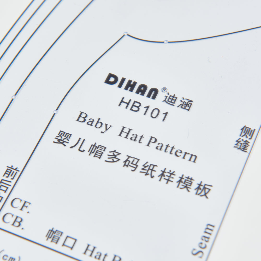 DIHAN HB101 Baby's Hats Multi Size Garment Pattern Plastic Block Making Ruler Sewing Ruler Quilting Rulers Garment Ruler Cutting Ruler