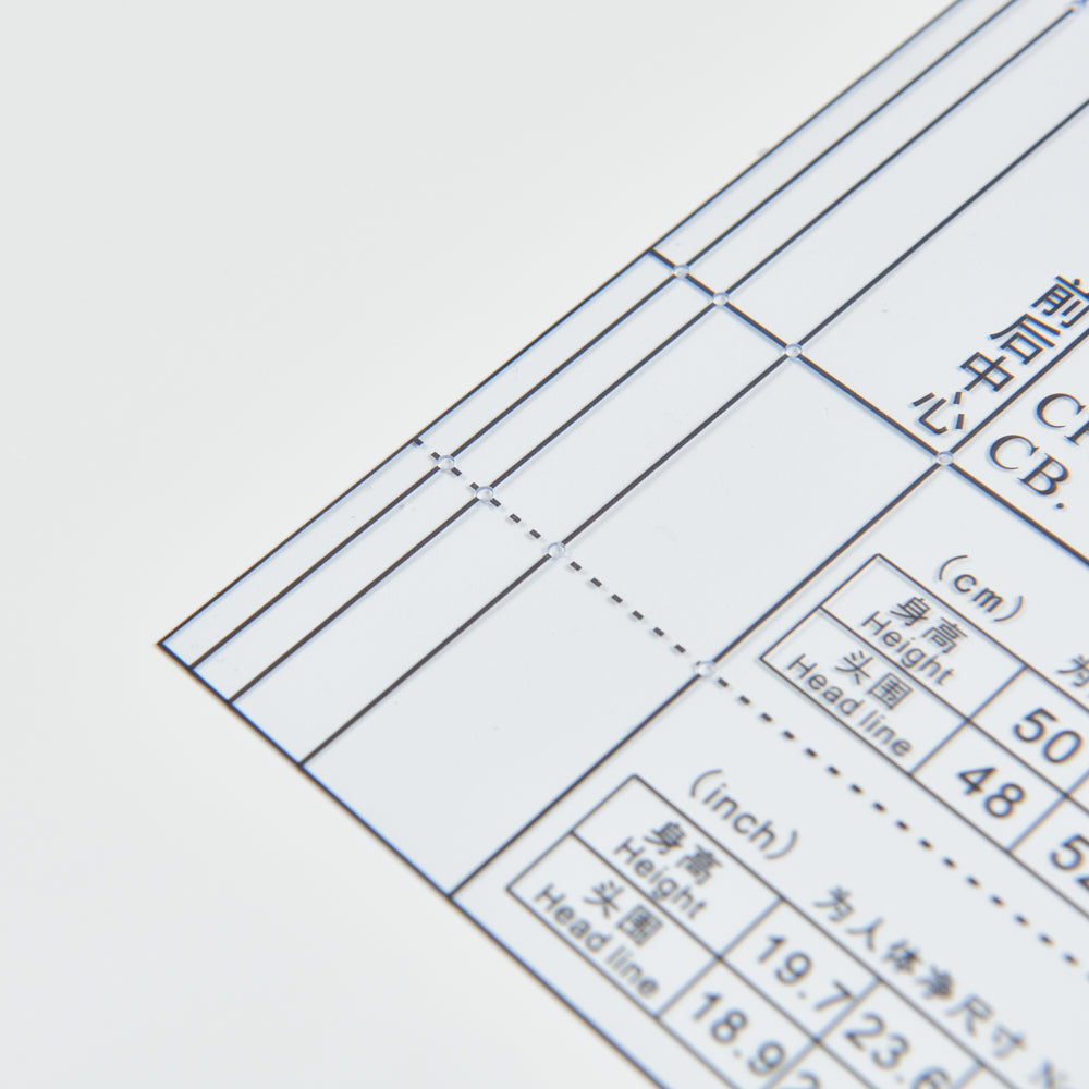 DIHAN HB101 Baby's Hats Multi Size Garment Pattern Plastic Block Making Ruler Sewing Ruler Quilting Rulers Garment Ruler Cutting Ruler