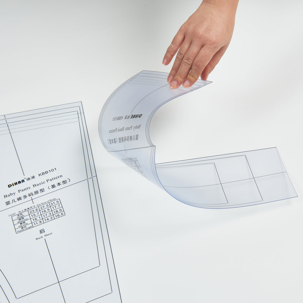 DIHAN KBB101 Baby's Pants Basic Multi Size Garment Pattern Plastic Block Making Ruler Sewing Ruler Quilting Rulers Garment Ruler Cutting Ruler