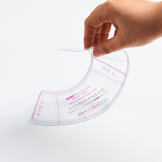 DIHAN Y101C Women's Collars Multisize Plastic Garment Pattern Prototype Template Sewing Ruler Quilting Ruler Curve Ruler Tailor Ruler