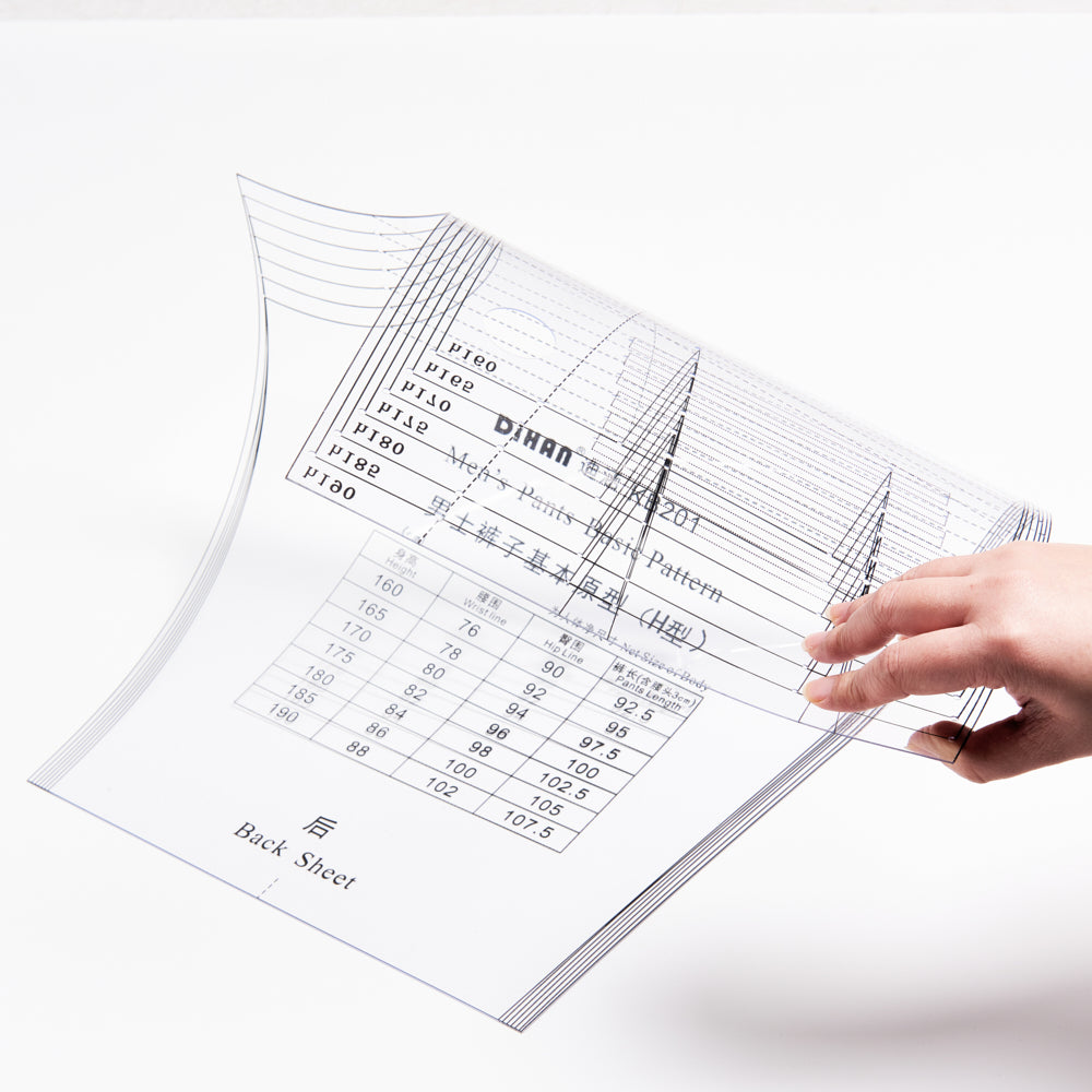 DIHAN KB201 Men's Pants Basic Pattern Multi Size Plastic Block template Making Ruler Sewing Ruler Quilting Rulers Garment Ruler Cutting Ruler prototype fashion design