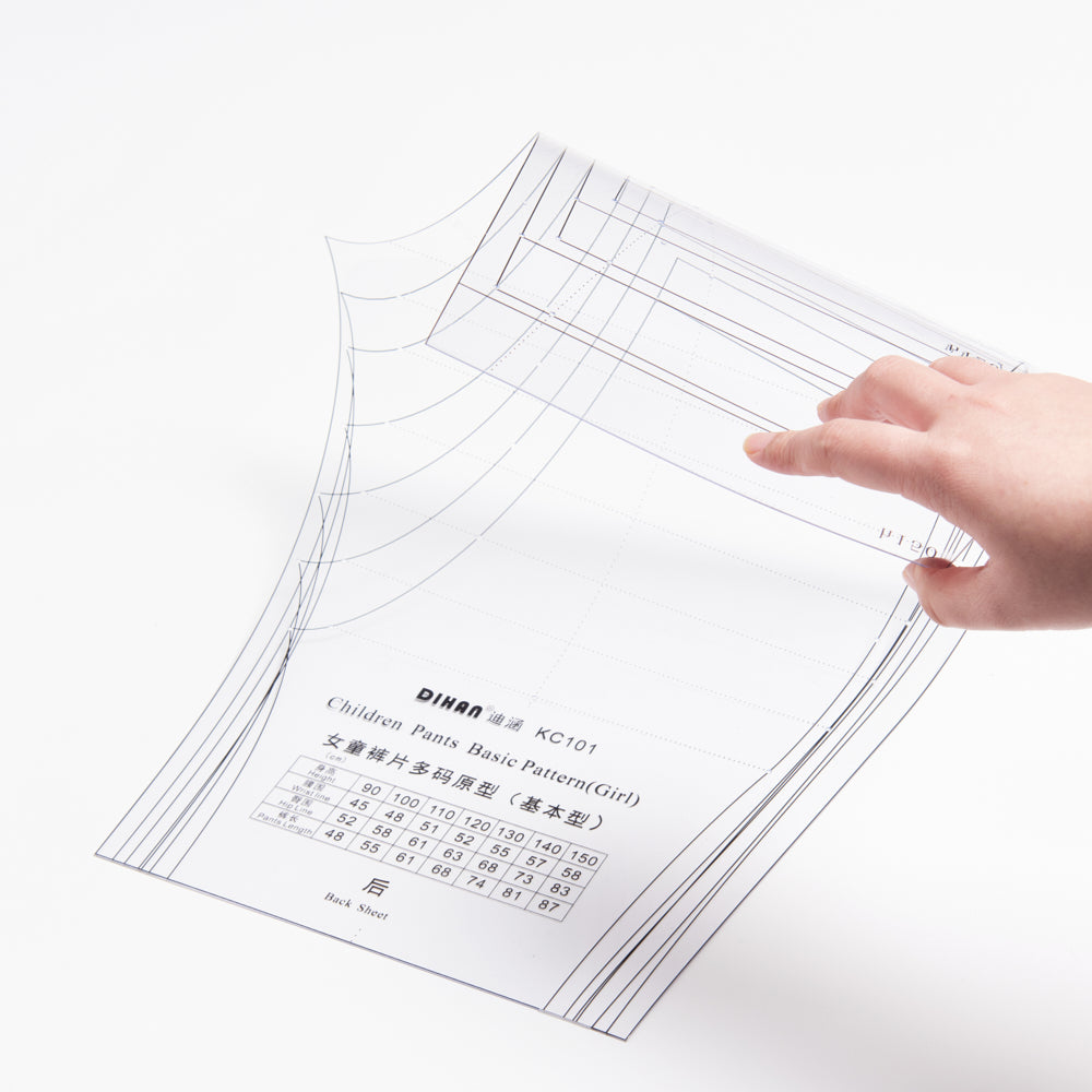 DIHAN #KC101 Girl's Basic Pants Plastic Pattern Children's Block Multi Size Making Ruler Sewing Ruler Quilting Rulers Garment Ruler Cutting Ruler