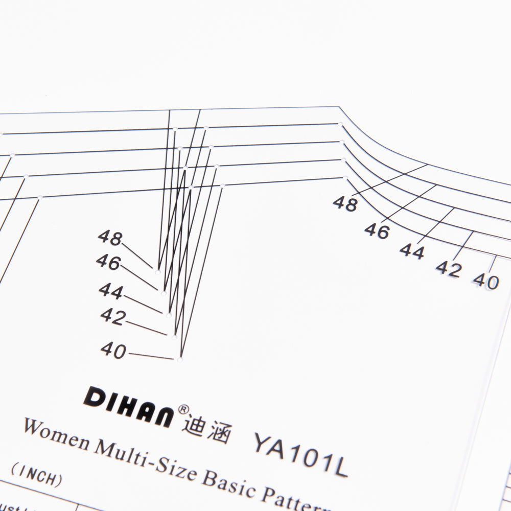 DIHAN YA101L (American 36~44 size) Multi Size Plastic Woman's Basic Garment Pattern Block
