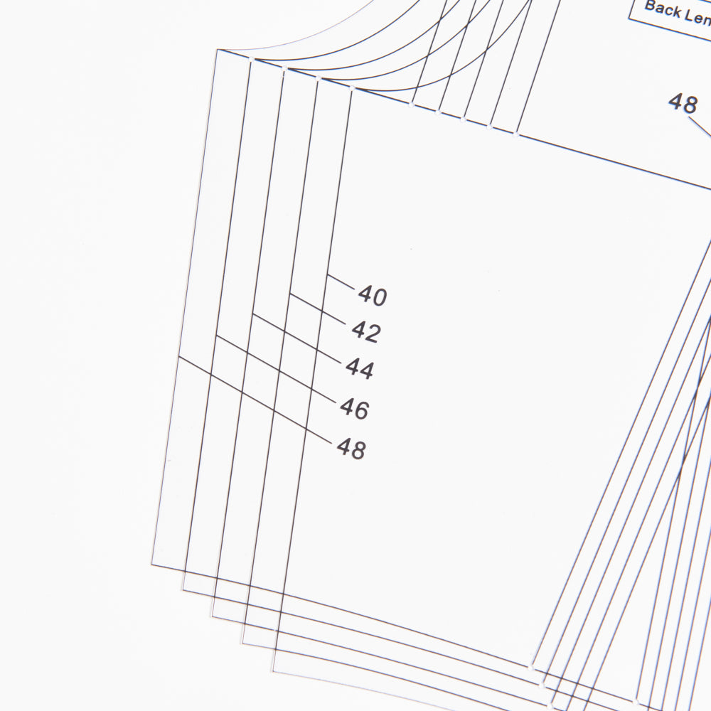 DIHAN YA101L (American 36~44 size) Multi Size Plastic Woman's Basic Garment Pattern Block