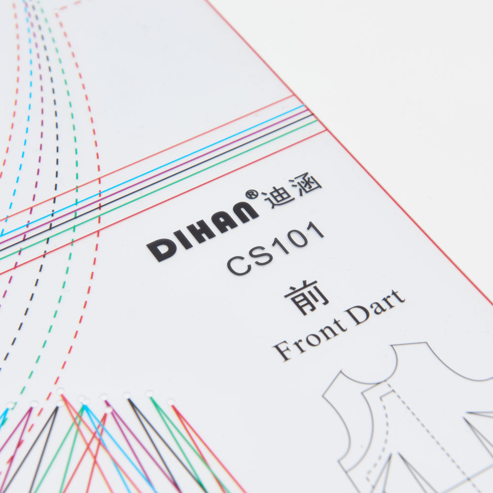 DIHAN CS101 Woman's Cheongsam Multi Size Plastic Basic Pattern Block Chi-Pao Making Ruler Sewing Ruler Quilting Rulers Garment Ruler Cutting Ruler