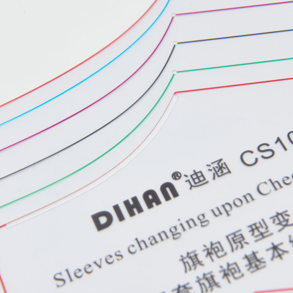 DIHAN CS101-S3 Woman's Cheongsam Multi Size Plastic Basic Pattern Block Chi-Pao Making Ruler Sewing Ruler Quilting Rulers Garment Ruler Cutting Ruler