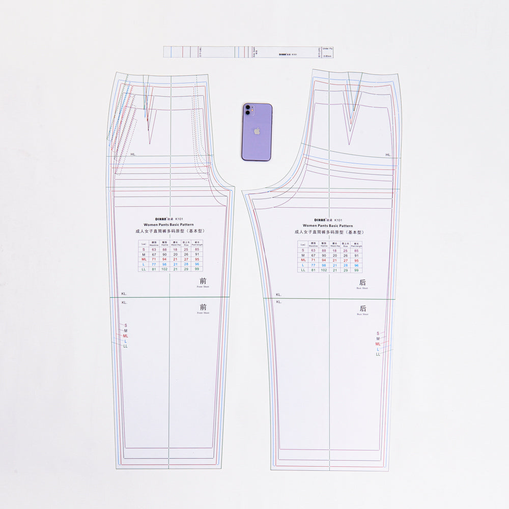 DIHAN K101 Women's Pants Multi Size Basic Pattern Block Plastic Making Ruler Sewing Ruler Quilting Rulers Garment Ruler Cutting Ruler