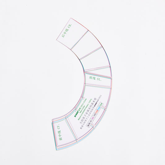 DIHAN Y201LC Men's  multi-L size Collars Plastic Garment Pattern Prototype Template Sewing Ruler Quilting Ruler Curve Ruler Tailor Ruler