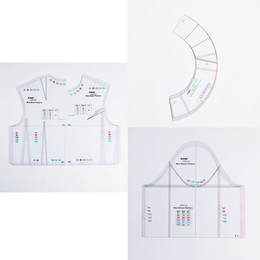 DIHAN Men's  Multi L-size Plastic Garment Pattern Prototype Y201LSET  Template Sewing Ruler Quilting Ruler Curve Ruler Tailor Ruler