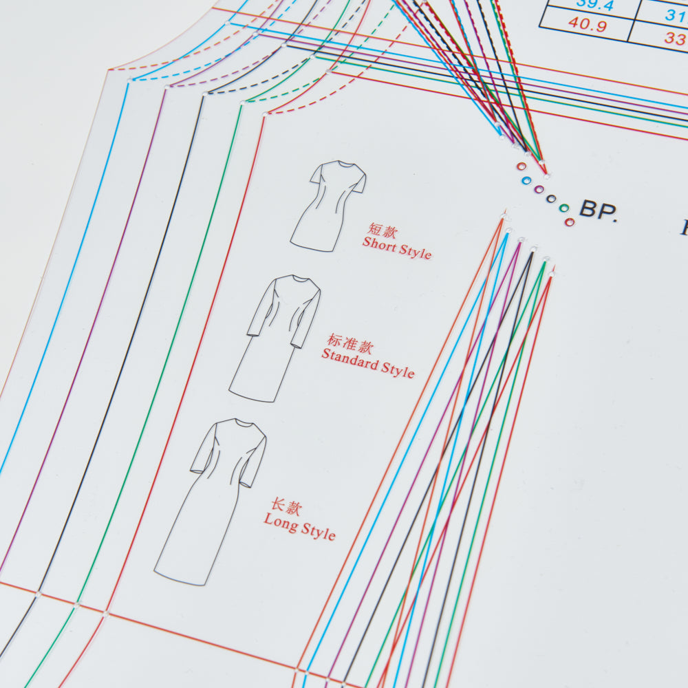 DIHAN DR101 Woman's Dress Multi Size Plastic Basic Pattern Block Making Ruler Sewing Ruler Quilting Rulers Garment Ruler Cutting Ruler