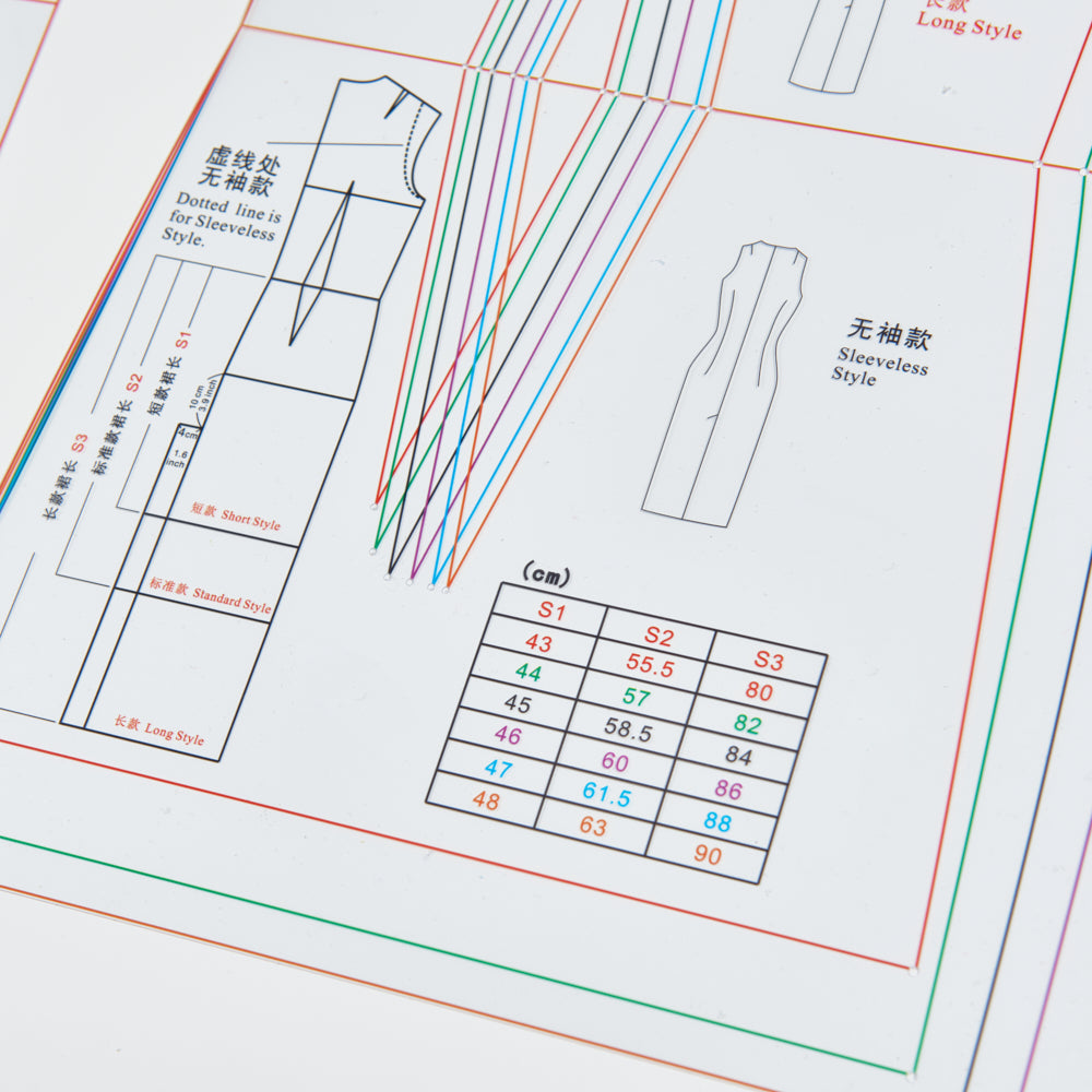DIHAN DR101 Woman's Dress Multi Size Plastic Basic Pattern Block Making Ruler Sewing Ruler Quilting Rulers Garment Ruler Cutting Ruler