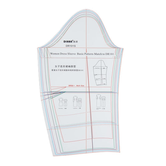 DIHAN DRS101 Woman's Dress Sleeves Multi Size Plastic Basic Pattern Block Making Ruler Sewing Ruler Quilting Rulers Garment Ruler Cutting Ruler