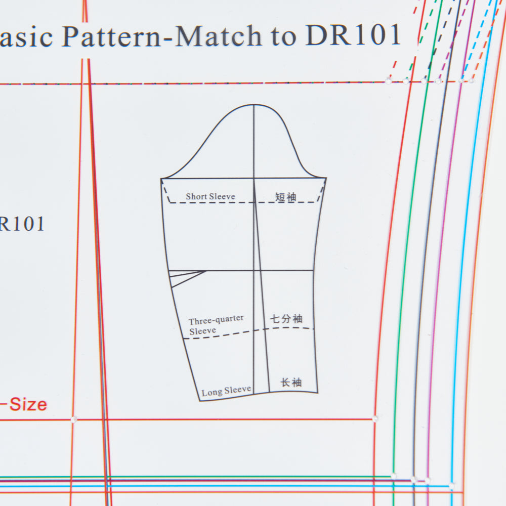 DIHAN DR101SET Woman's Dress and Sleeve Multi Size Plastic Basic Pattern Block Making Ruler Sewing Ruler Quilting Rulers Garment Ruler Cutting Ruler