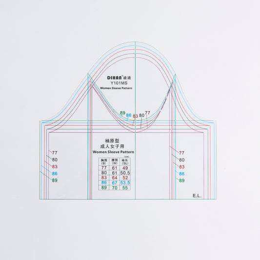 DIHAN Y101MS Women's Sleeves Multisize Plastic Garment Pattern Prototype Template Sewing Ruler Quilting Ruler Curve Ruler Tailor Ruler