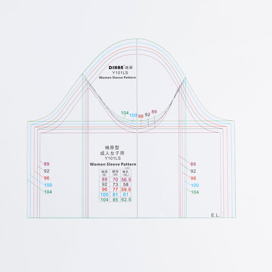 DIHAN Y101LS Women's Multi L-size Sleeves Plastic Garment Pattern Prototype Template Sewing Ruler Quilting Ruler Curve Ruler Tailor Ruler