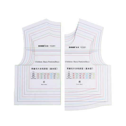 DIHAN #YC201 Boy's Basic Garment Plastic Pattern Children's Block Multi Size  Making Ruler Sewing Ruler Quilting Rulers Garment Ruler Cutting Ruler