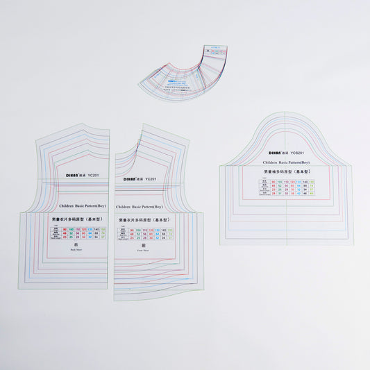 DIHAN Boy's Basic Garment Plastic Pattern Children's Block YC201SET  Multi Size  Making Ruler Sewing Ruler Quilting Rulers Garment Ruler Cutting Ruler