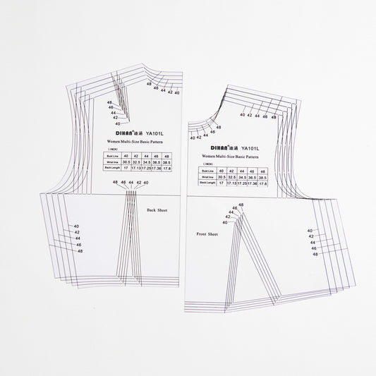 DIHAN YA101L (American 36~44 size) Multi Size Plastic Woman's Basic Garment Pattern Block