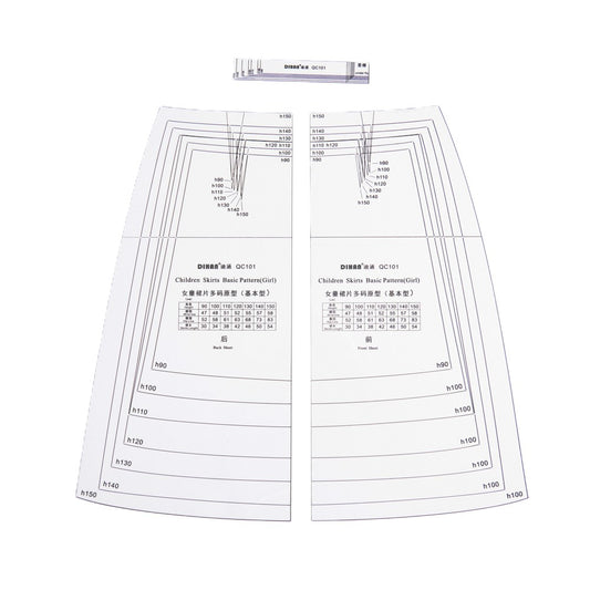 DIHAN #QC101 Girl's Basic Skirts Plastic Pattern Children's Block Multi Size  Making Ruler Sewing Ruler Quilting Rulers Garment Ruler Cutting Ruler