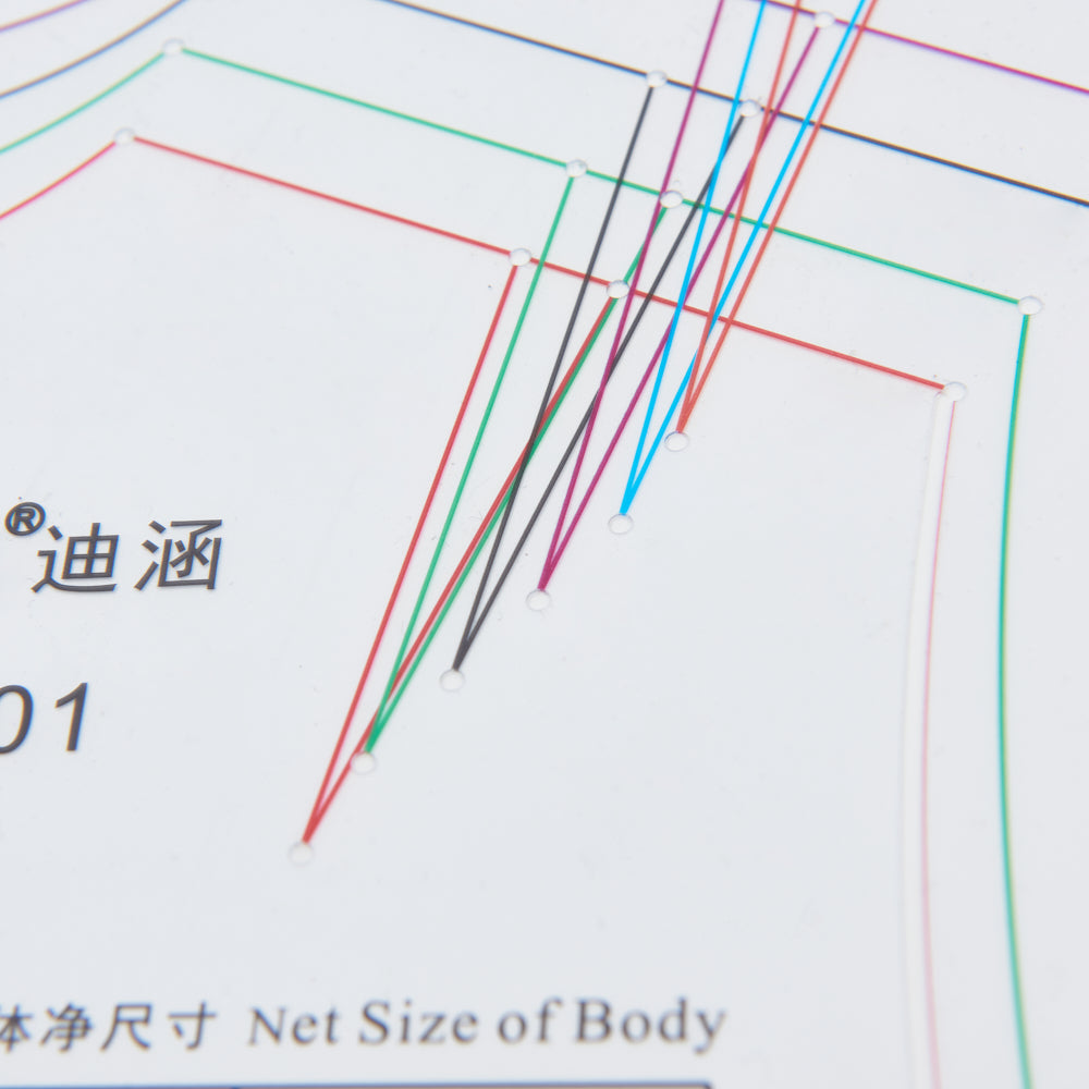 DIHAN CS101 Woman's Cheongsam Multi Size Plastic Basic Pattern Block Chi-Pao Making Ruler Sewing Ruler Quilting Rulers Garment Ruler Cutting Ruler