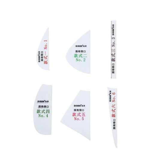 DIHAN Woman's Cheongsam Necklines Multi Size Plastic Basic Pattern Block Chi-Pao Making Ruler Sewing Ruler Quilting Rulers Garment Ruler Cutting Ruler