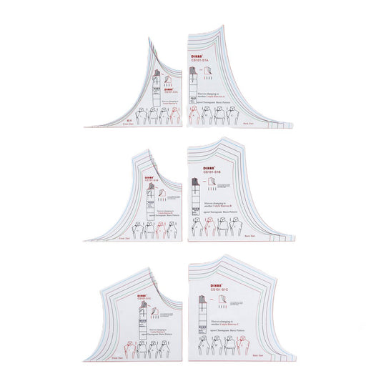 DIHAN CS101-S1 Woman's Cheongsam Multi Size Plastic Basic Pattern Block Chi-Pao Making Ruler Sewing Ruler Quilting Rulers Garment Ruler Cutting Ruler