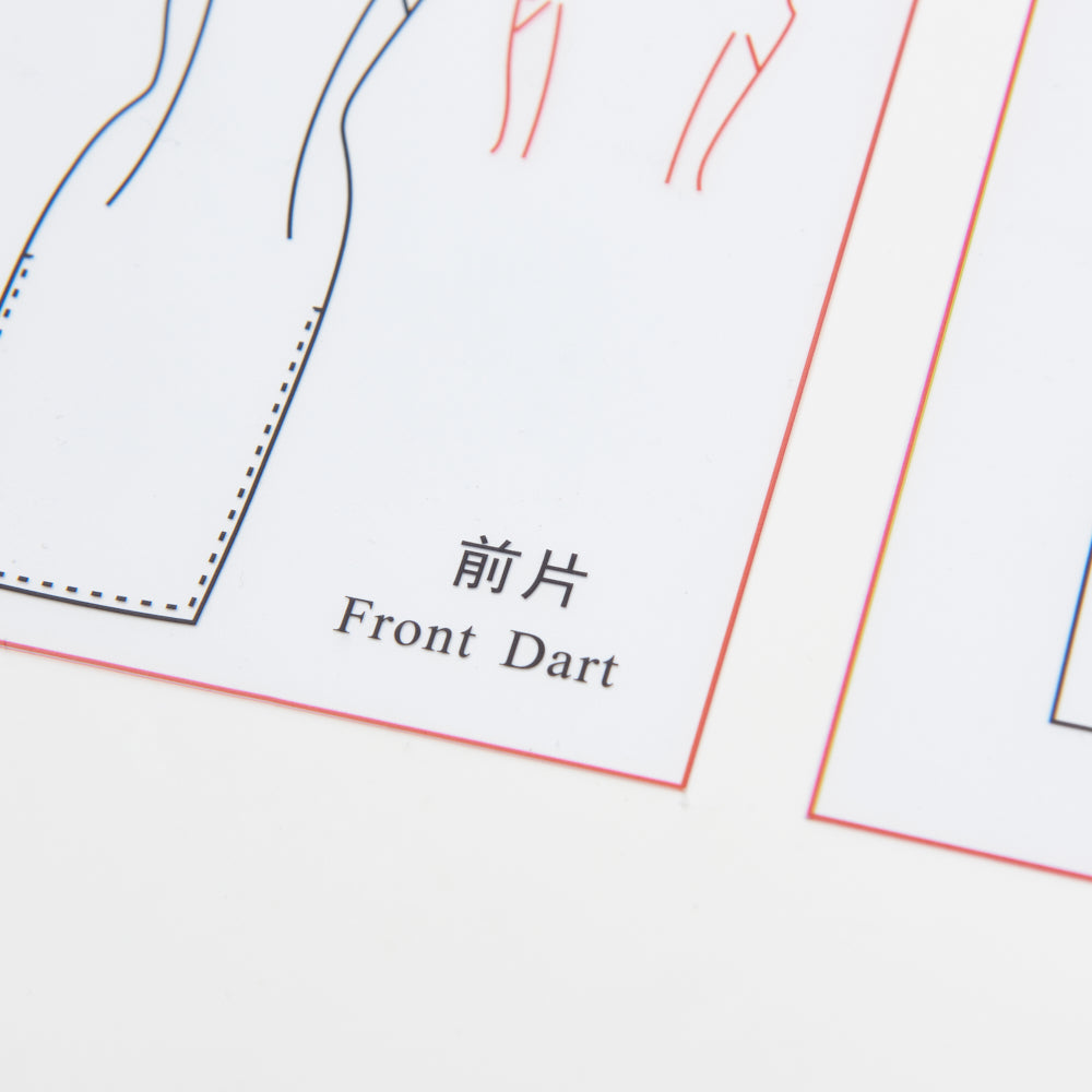 DIHAN CS101-S2 Woman's Cheongsam Multi Size Plastic Basic Pattern Block Chi-Pao Making Ruler Sewing Ruler Quilting Rulers Garment Ruler Cutting Ruler