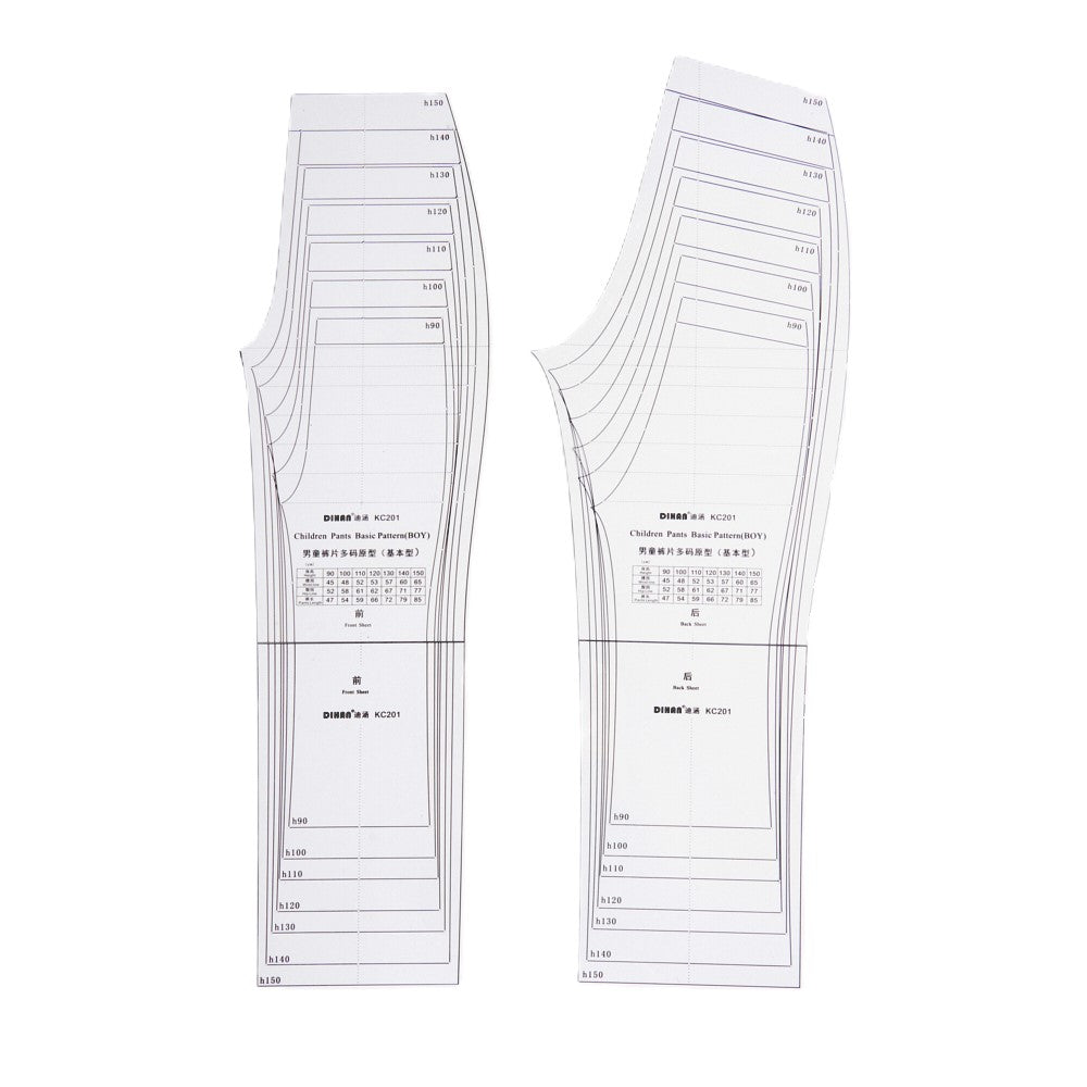 DIHAN #KC201 Boy's Basic Pants Plastic Pattern Children's Block Multi Size  Making Ruler Sewing Ruler Quilting Rulers Garment Ruler Cutting Ruler